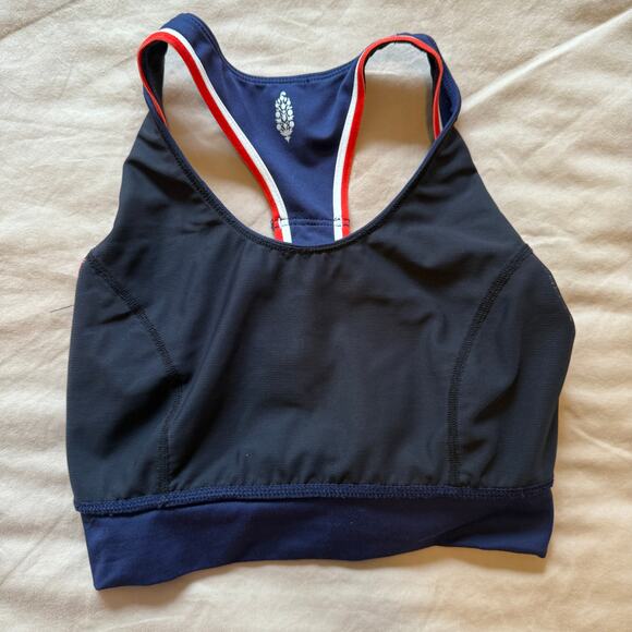 Free People Movement Active Sports Bra Crop Top - Navy and Red - xs - Picture 4 of 5